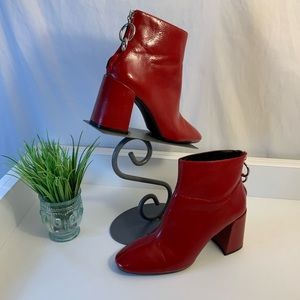 Zara cherry red patent  boots. Size 41/9.5